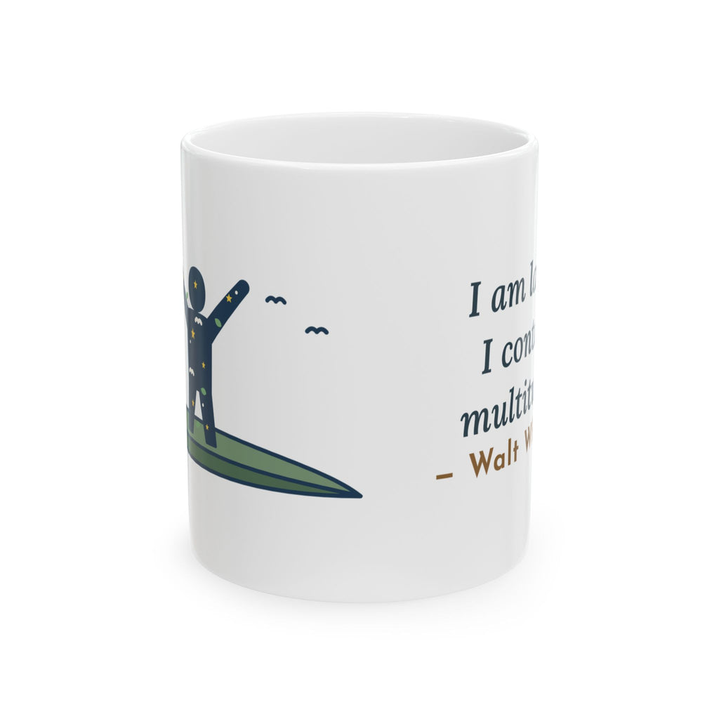 Walt Whitman Quote Mug, I Am Large, I Contain Multitudes, Literary Starry Figure Coffee Mug 11oz