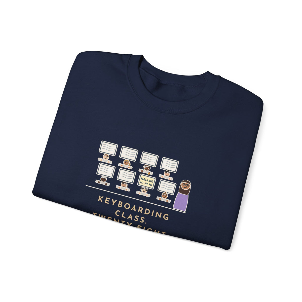 Keyboarding Teacher Crewneck Sweatshirt - One Kid Found Caps Lock