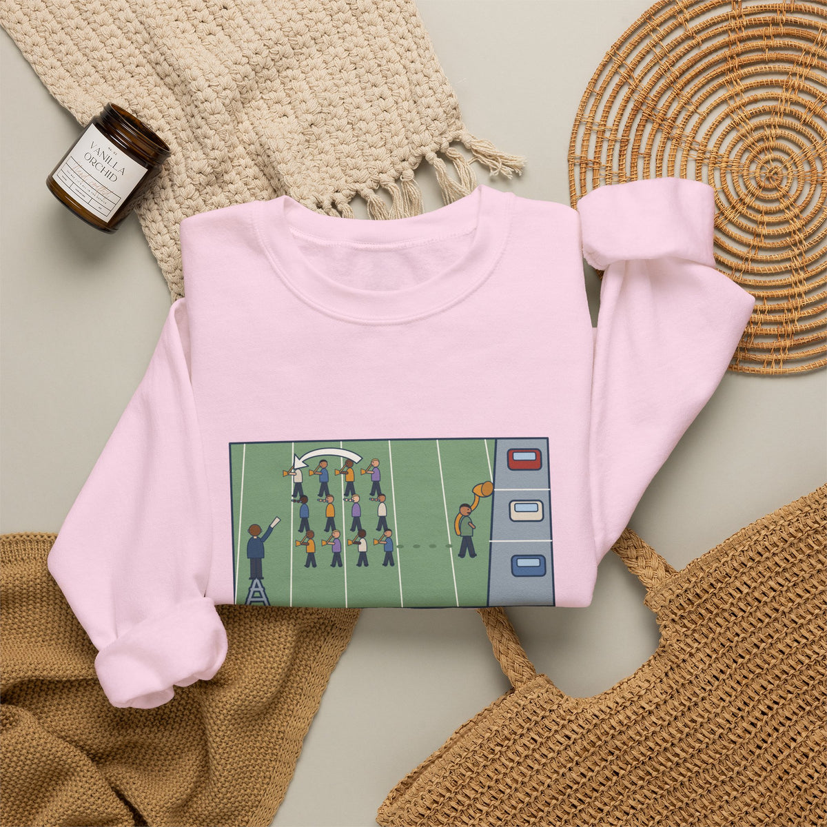 Marching Band Sweatshirt, Everyone Turned Left, One Tuba Kept Going, Funny Rehearsal Field Crewneck