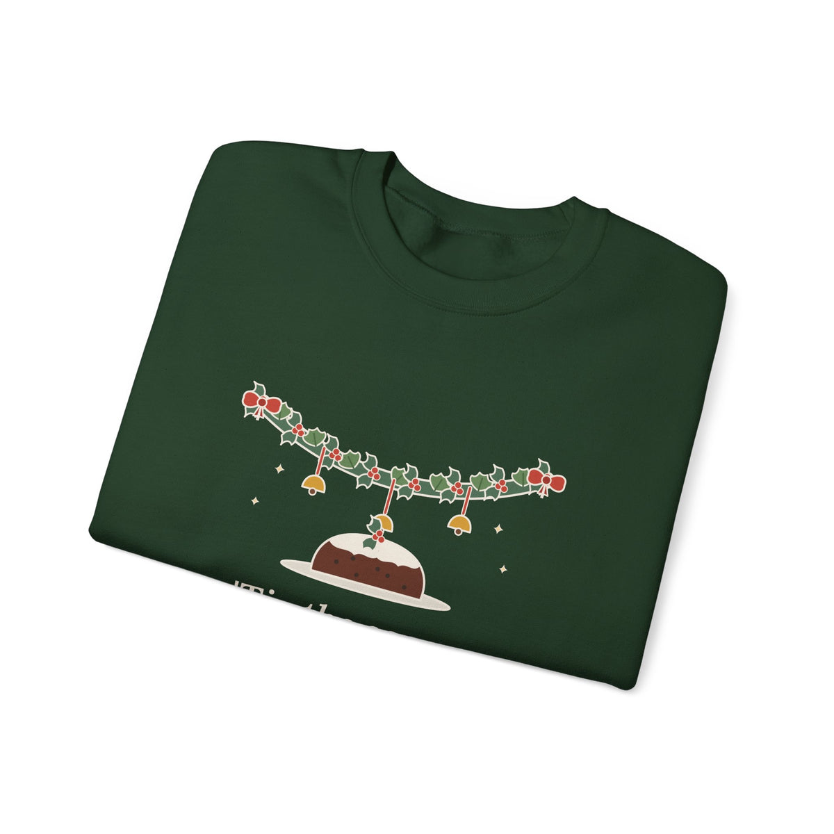 Tis the Season to Be Jolly Sweatshirt, Christmas Oliphant Quote Crewneck with Holly Swag