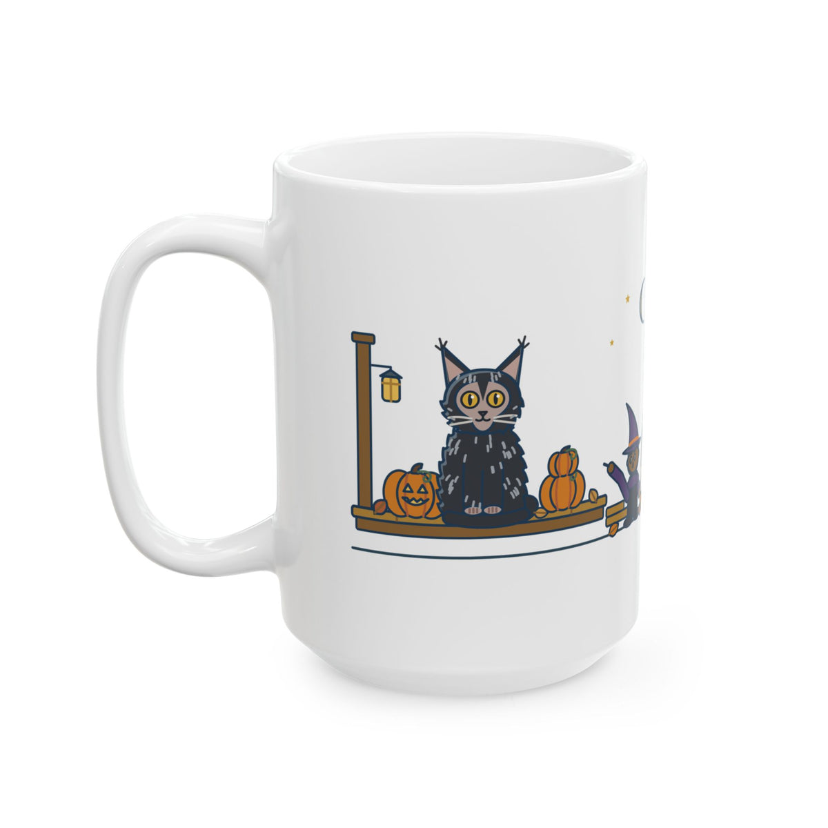 Large Lykoi Cat Mug 15oz - Trick-or-Treaters Thought He Was a Decoration, Halloween Cat Mug