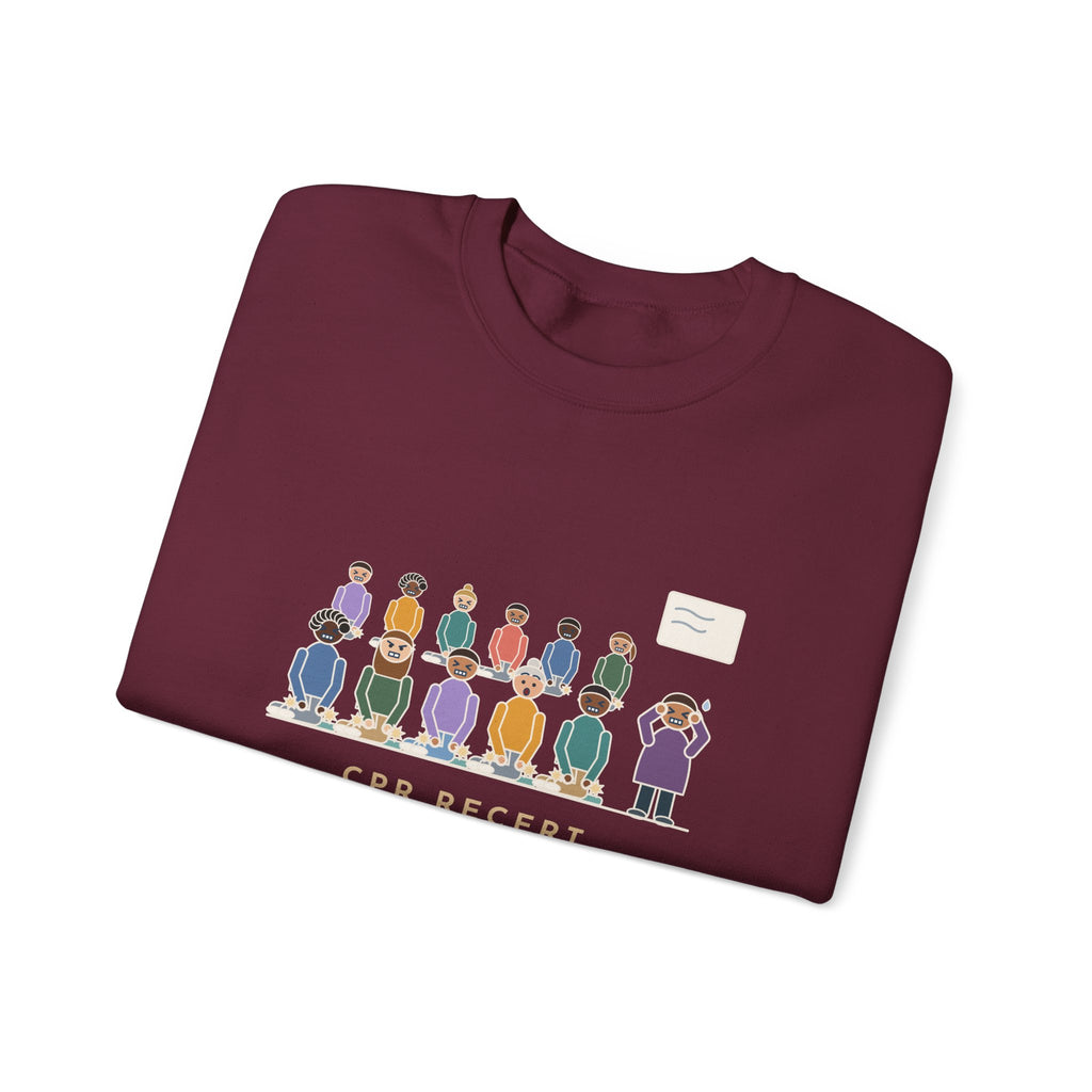 CPR Instructor Nurse Crewneck Sweatshirt - Recert Day, Sixty Cracking Knees