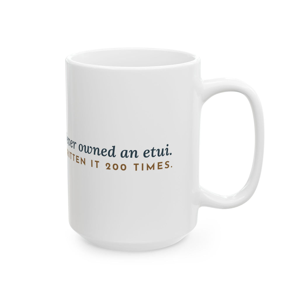 Large 15oz Crossword Puzzles Mug - Never Owned an Etui. Written It 200 Times. Word Nerd Gift