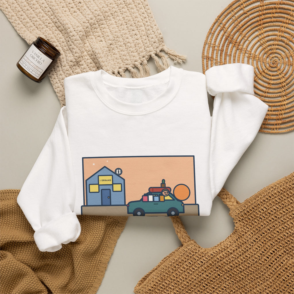 Saturday Errand Sweatshirt, The Plan Was One, Got Home at Six, Funny Driveway at Dusk Crewneck