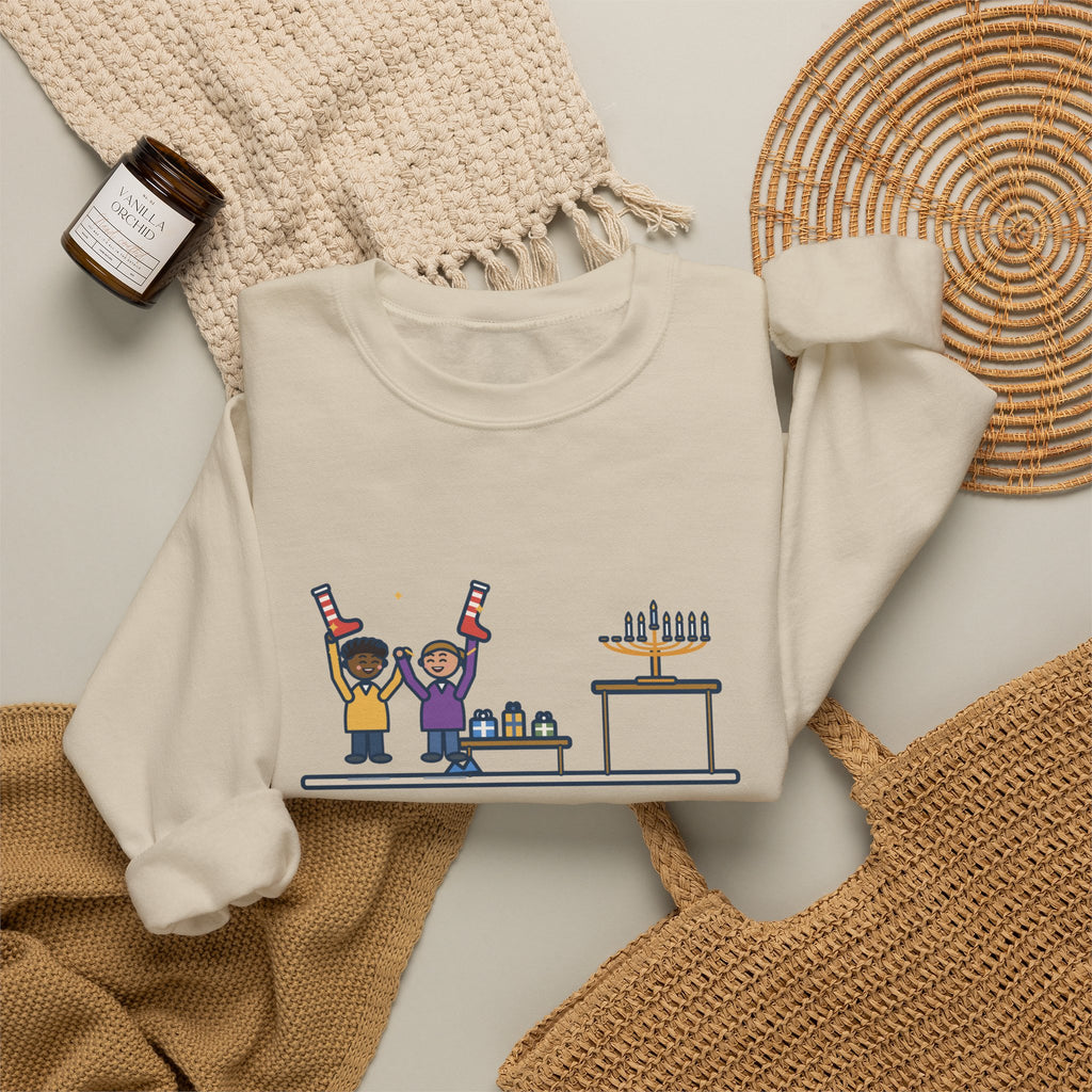 Hanukkah Sweatshirt, Eight Nights of Gifts, Night Six Was Socks, the Kids Cheered Anyway, Funny Night Six Crewneck