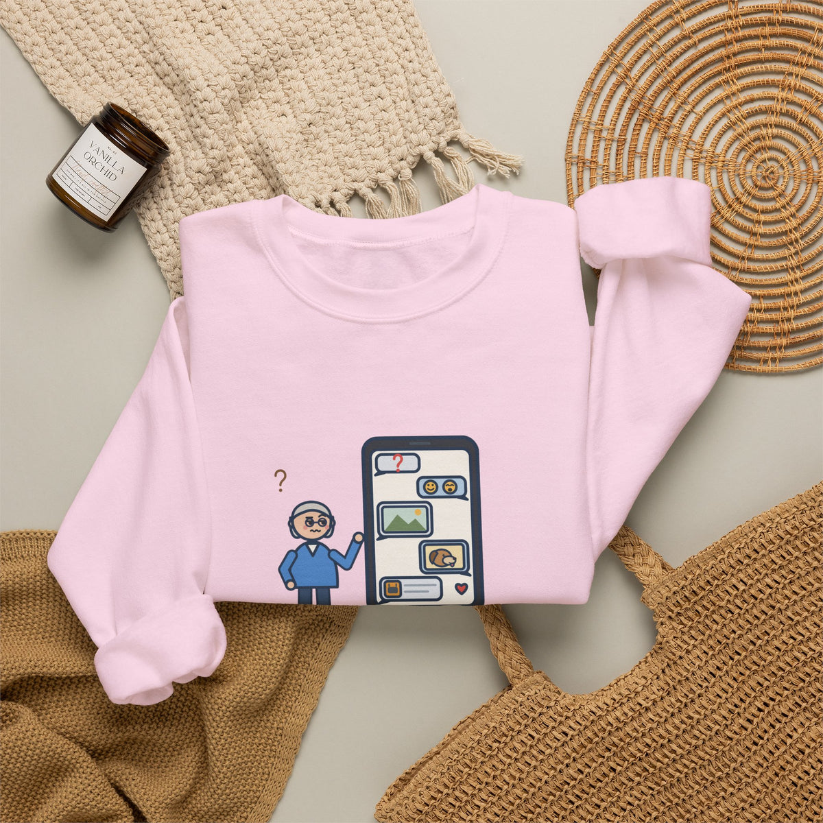 Mom Sweatshirt, Asked a Yes-or-No Question, Forty-Two Replies and Zero Answers, Funny Phone Thread Crewneck