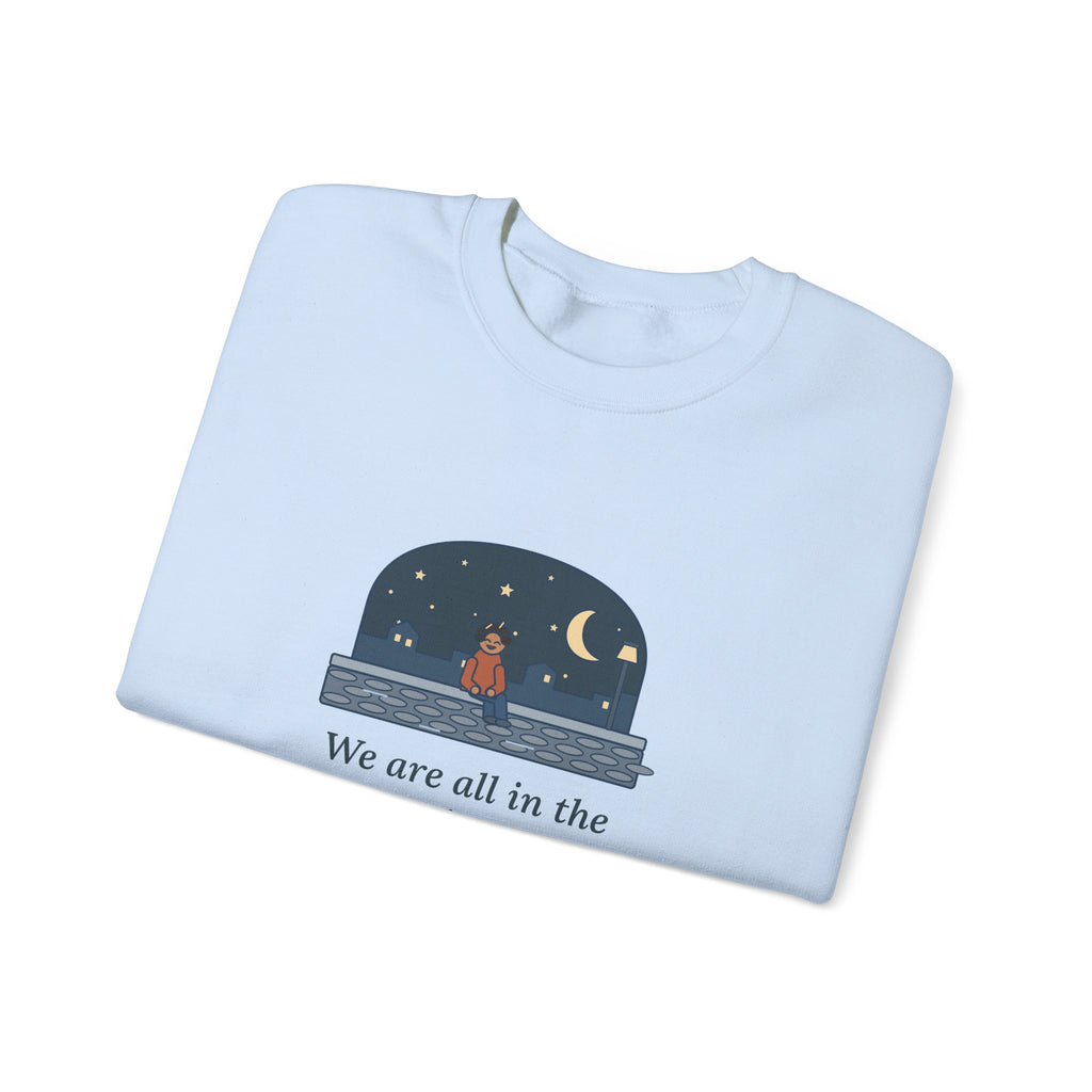 Some of Us Are Looking at the Stars Sweatshirt, Literary Oscar Wilde Quote Crewneck with Stargazer Curb