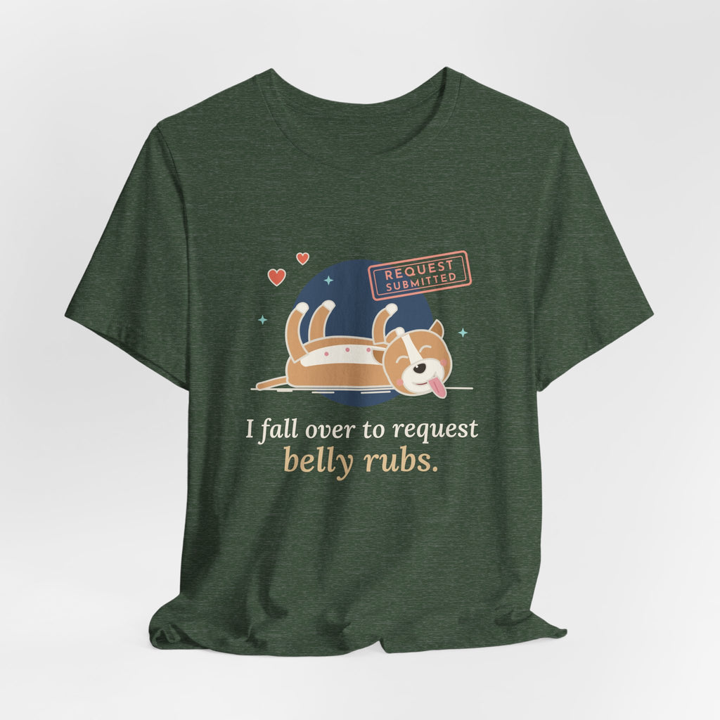 Pit Bull-Type Dog T-Shirt - I Fall Over to Request Belly Rubs Happy Pittie Tee
