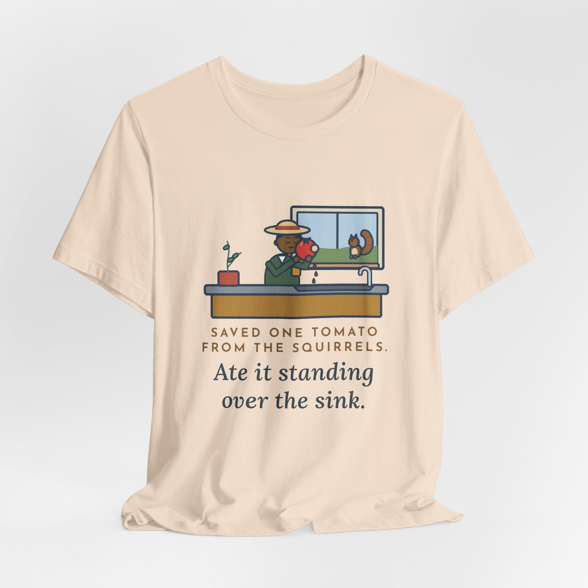Funny Gardener T-Shirt, Saved One Tomato From the Squirrels, Sink Tomato Tee