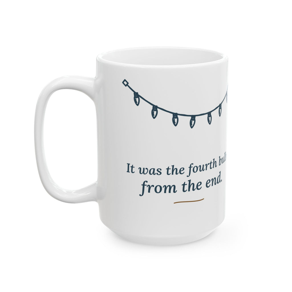 Large 15oz Christmas Lights Mug - Fourth Bulb From the End Holiday Gift Mug