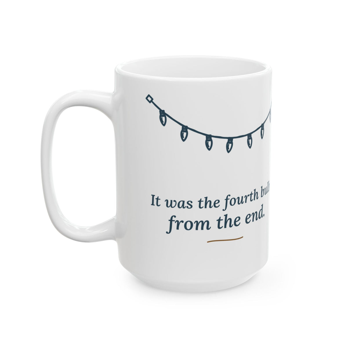 Large 15oz Christmas Lights Mug - Fourth Bulb From the End Holiday Gift Mug