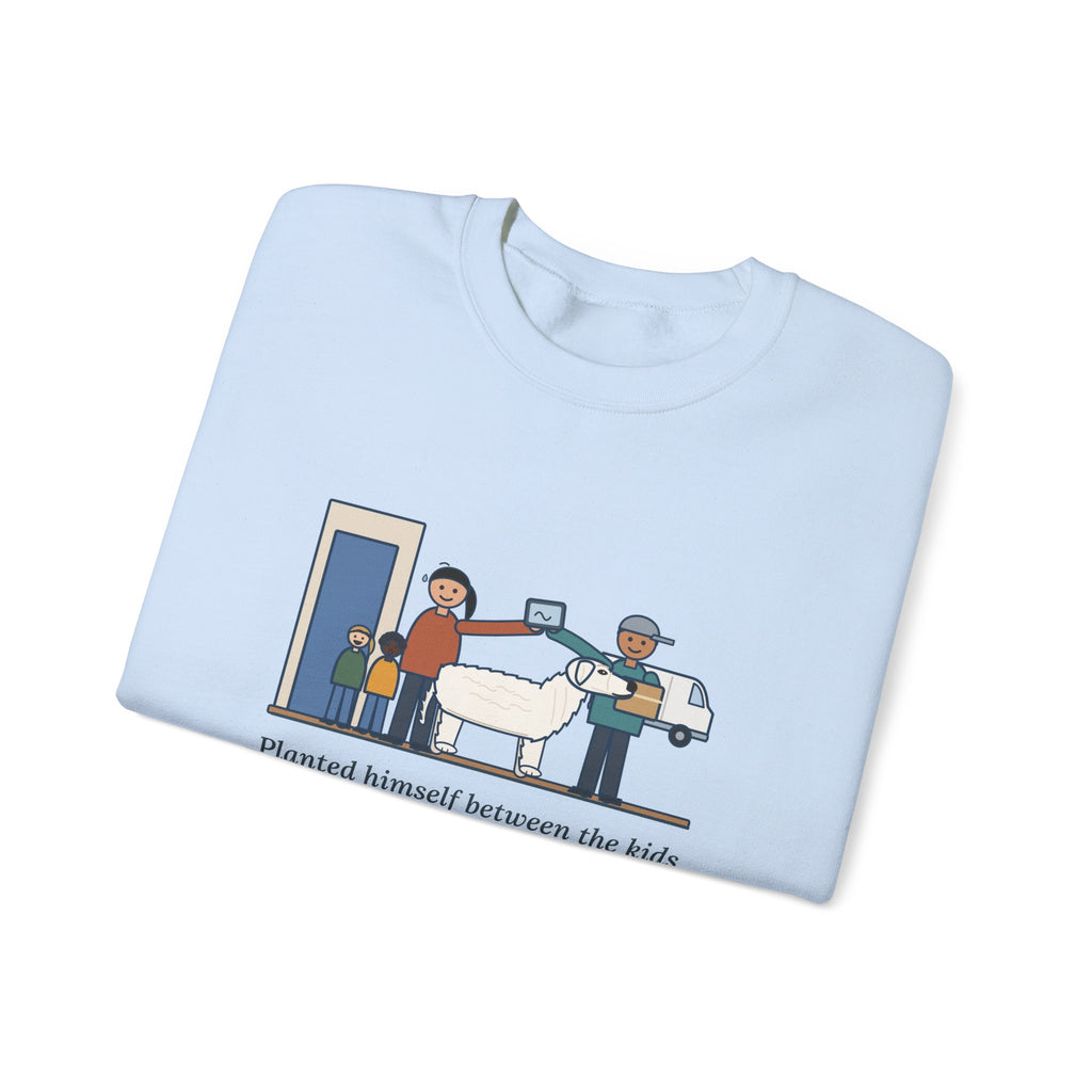 Kuvasz Crewneck Sweatshirt - Kept Watch Over the Kids Until the Delivery Was Signed