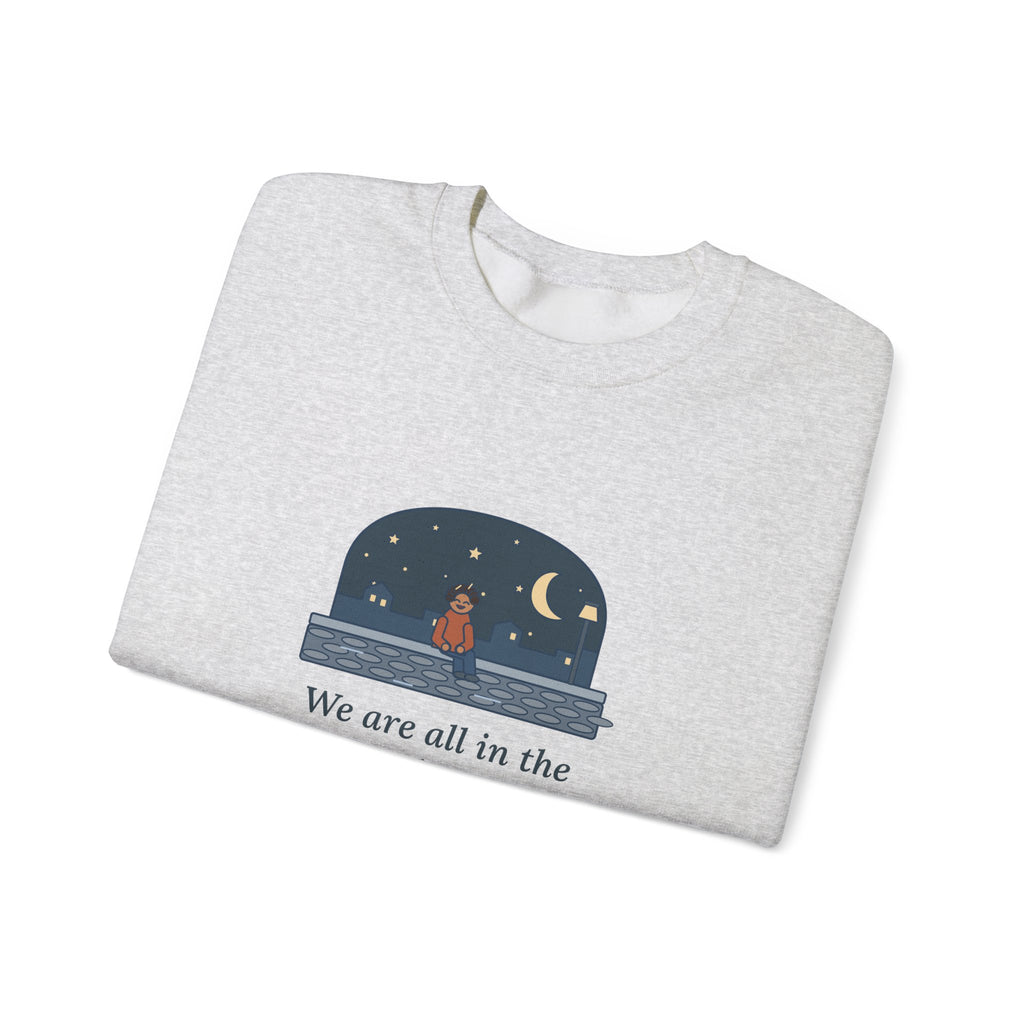 Some of Us Are Looking at the Stars Sweatshirt, Literary Oscar Wilde Quote Crewneck with Stargazer Curb