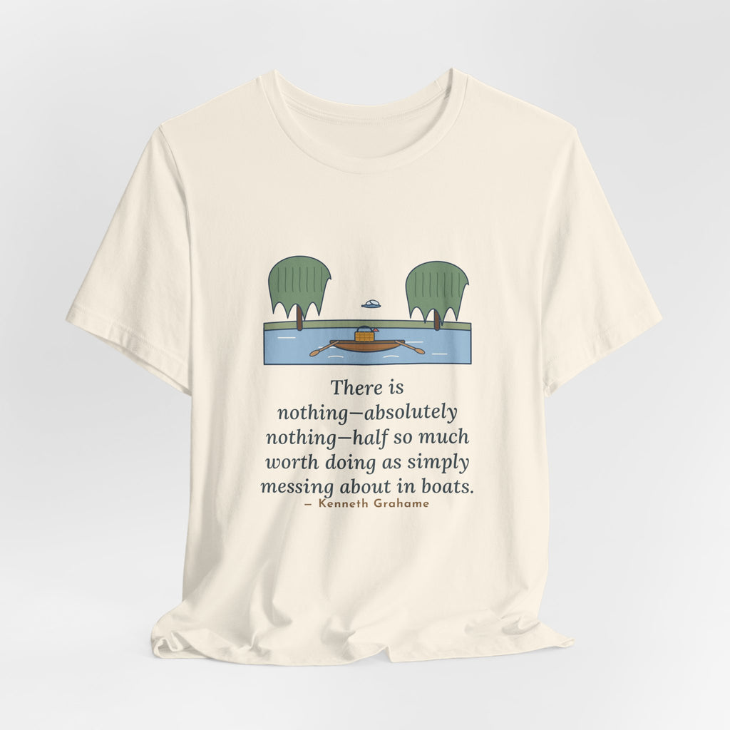Grahame Quote T-Shirt, Simply Messing About in Boats, Boating River Rowboat Tee