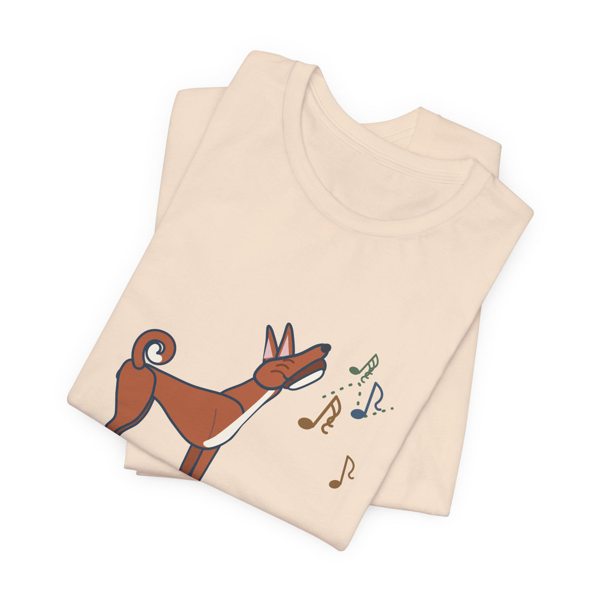 Basenji T-Shirt - Doesn't Bark. Yodels. Funny Barkless Dog Owner Tee