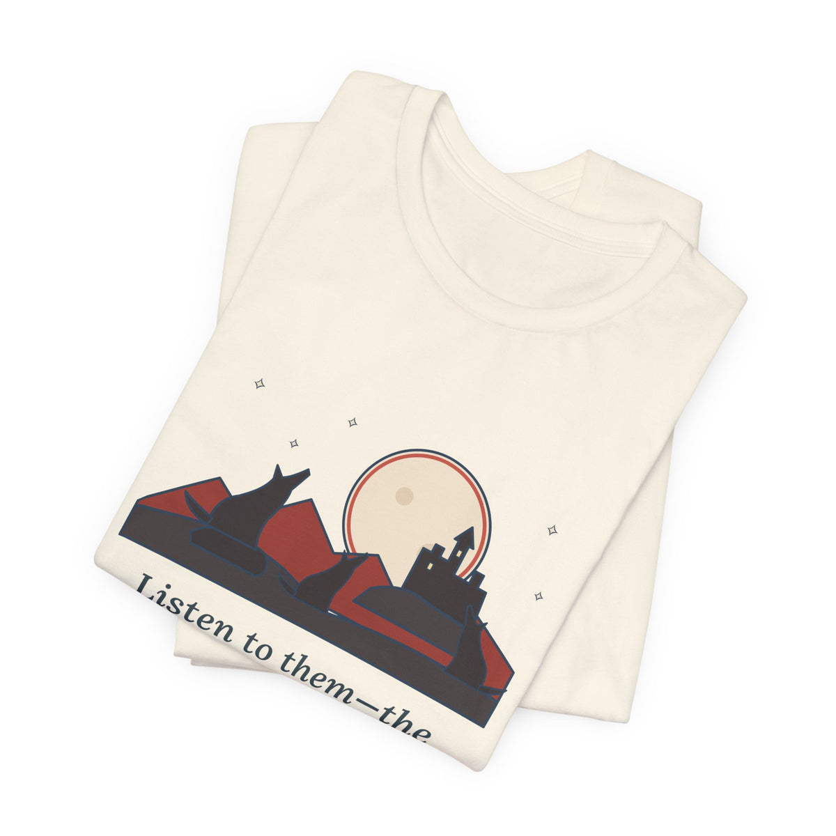 Bram Stoker Quote T-Shirt, The Children of the Night, Gothic Wolves and Red Moon Tee