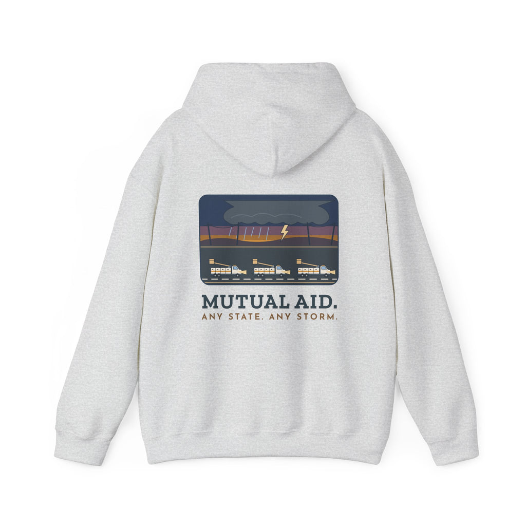 Lineworker Hoodie - Mutual Aid. Any State. Any Storm. Lineman Gift Hoodie