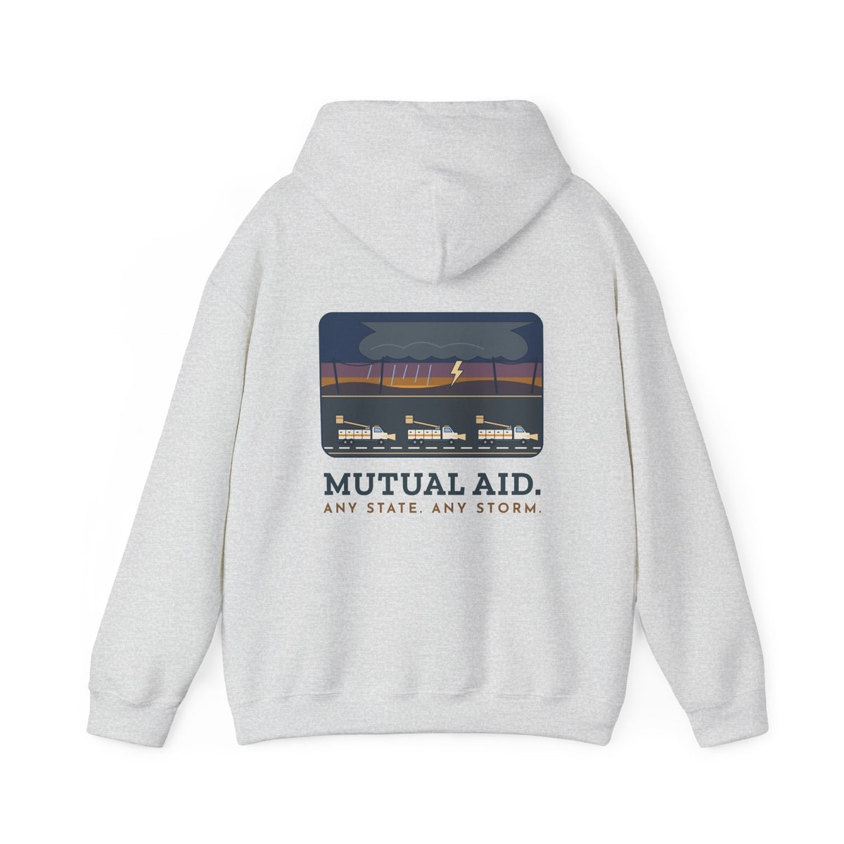 Lineworker Hoodie - Mutual Aid. Any State. Any Storm. Lineman Gift Hoodie