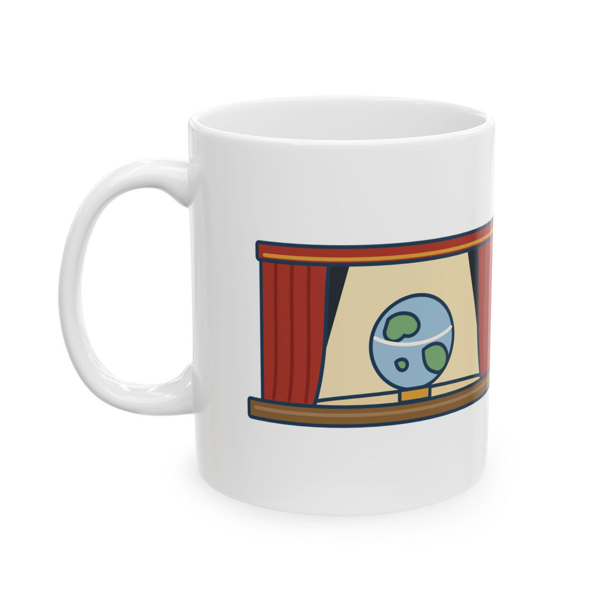 Shakespeare Quote Mug, All the World's a Stage, Theatre Globe on Stage Coffee Mug 11oz