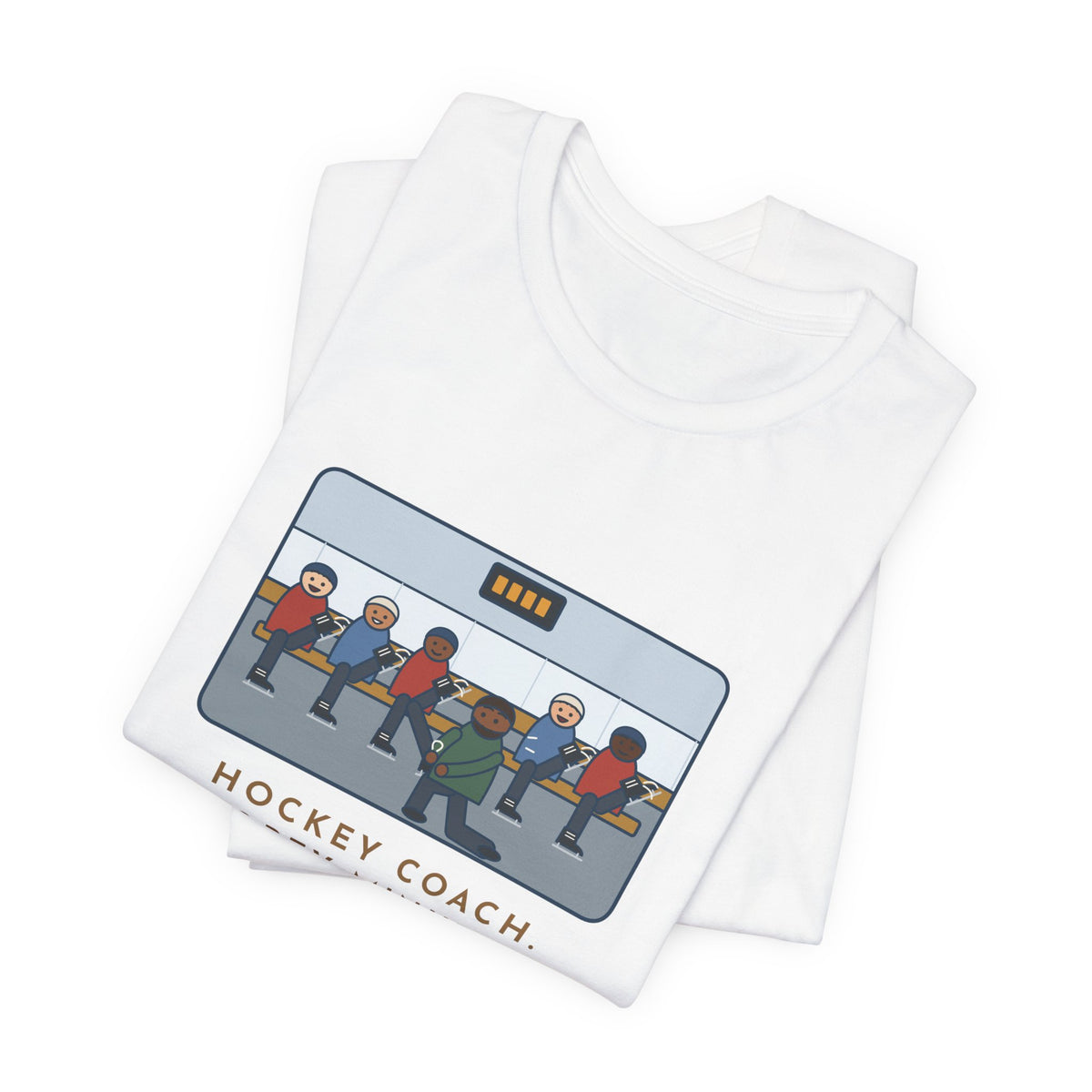 Funny Hockey Coach T-Shirt, Forty Minutes on the Rink, Thirty-Five of Them Tying Skates, Rink Bench Tee