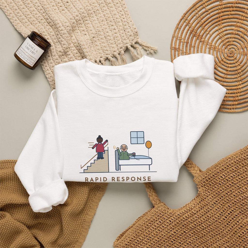 Rapid Response Nurse Crewneck Sweatshirt - Three Flights of Stairs for a Friendly Hello