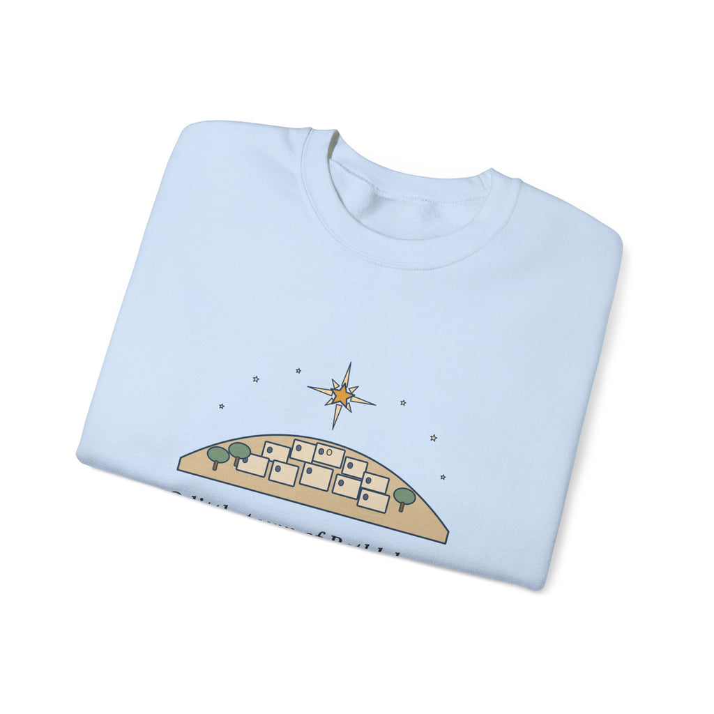 O Little Town of Bethlehem Sweatshirt, Christmas Brooks Quote Crewneck with Hill Town Star