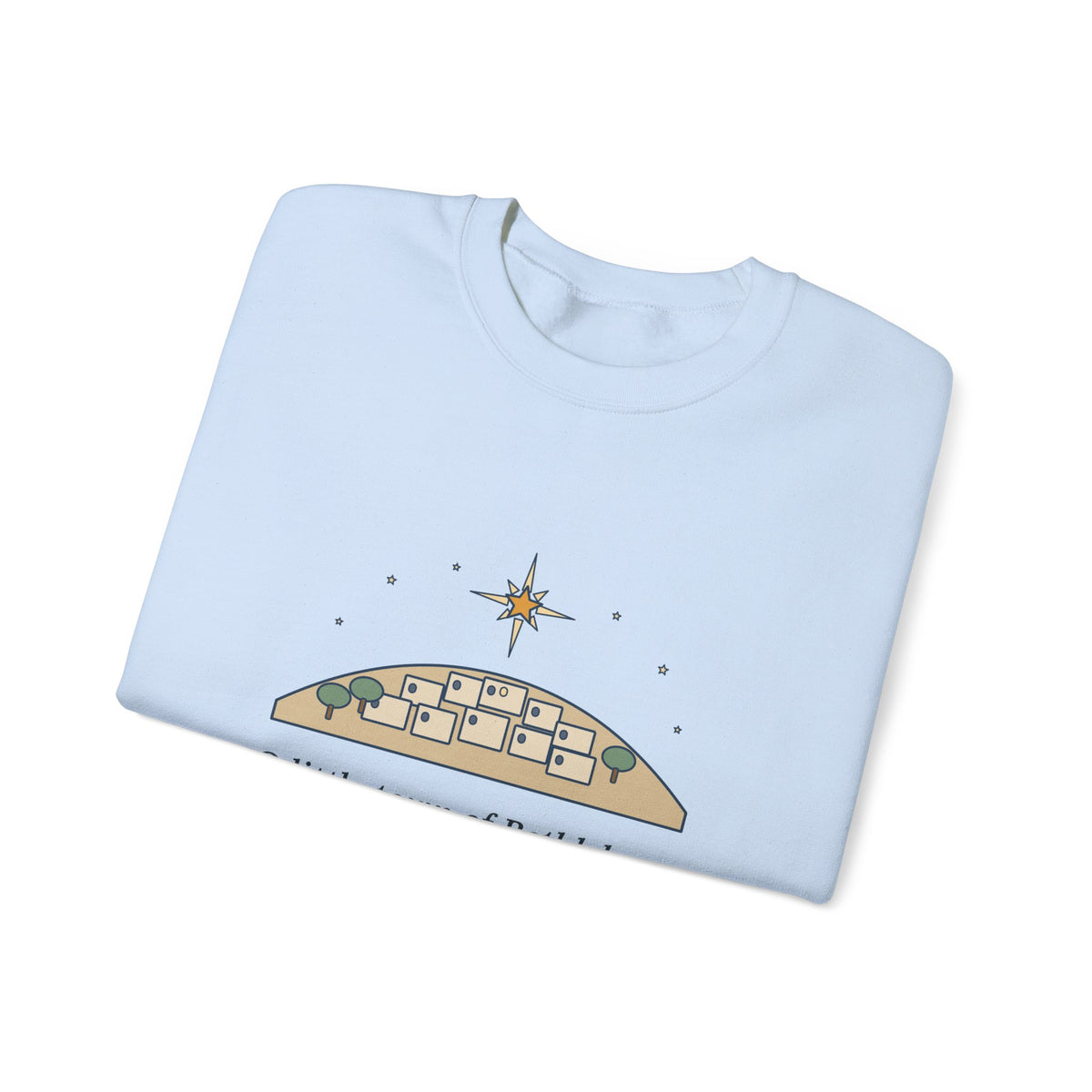 O Little Town of Bethlehem Sweatshirt, Christmas Brooks Quote Crewneck with Hill Town Star