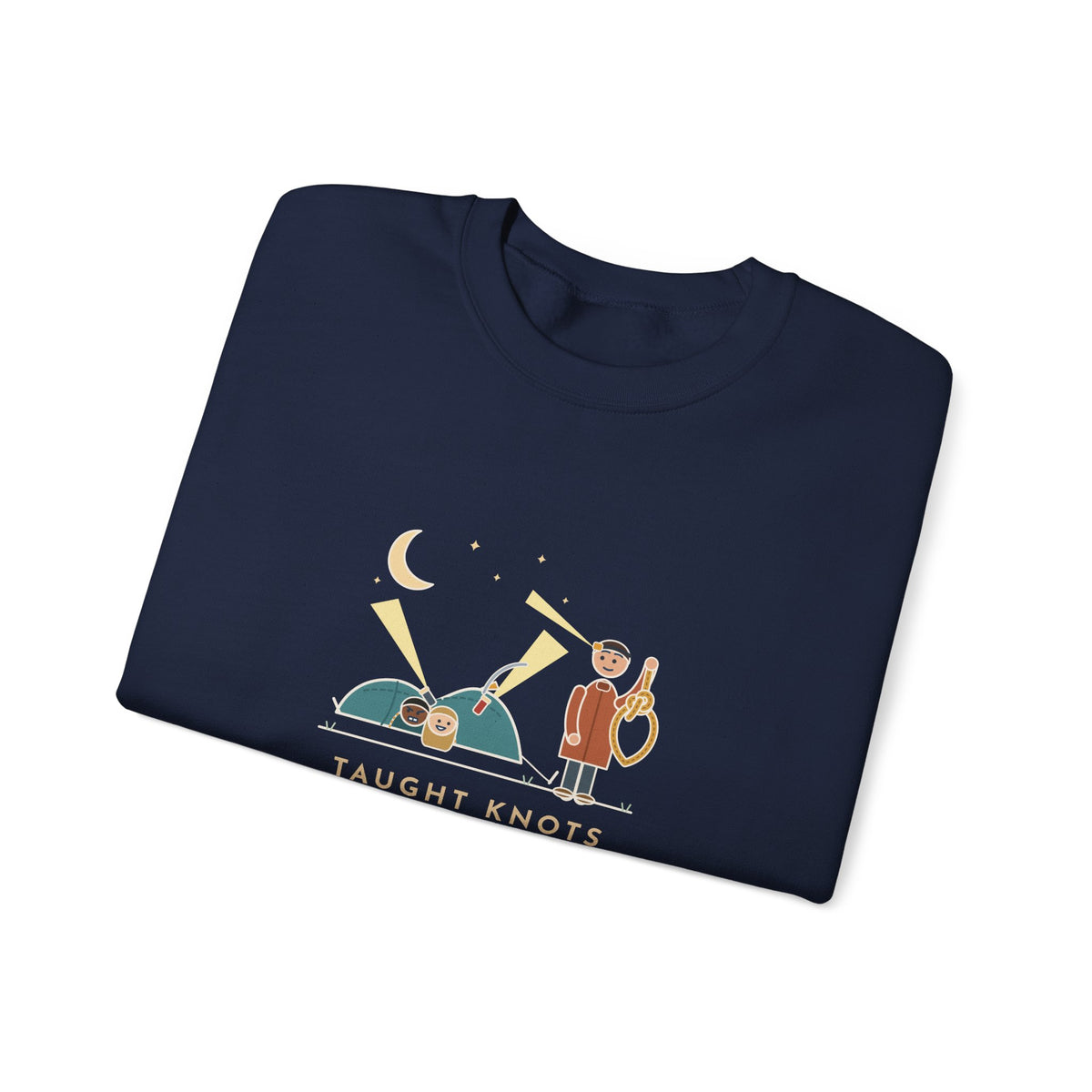 Outdoor Education Teacher Crewneck Sweatshirt - Knots for an Hour, Tent Fell at Midnight