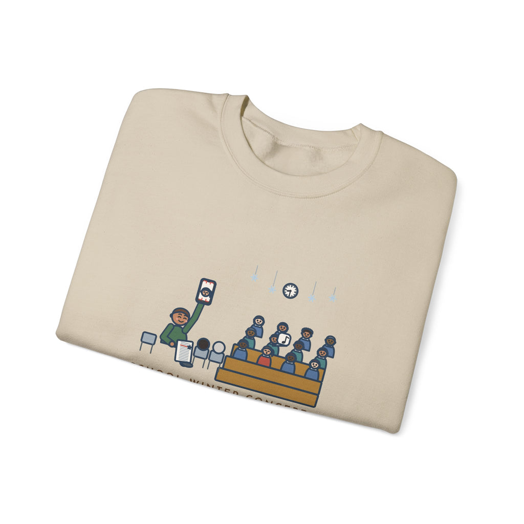 Winter Concert Sweatshirt, Sat for Ninety Minutes, My Kid Sang One Line in the Third Song, Funny Concert Night Crewneck
