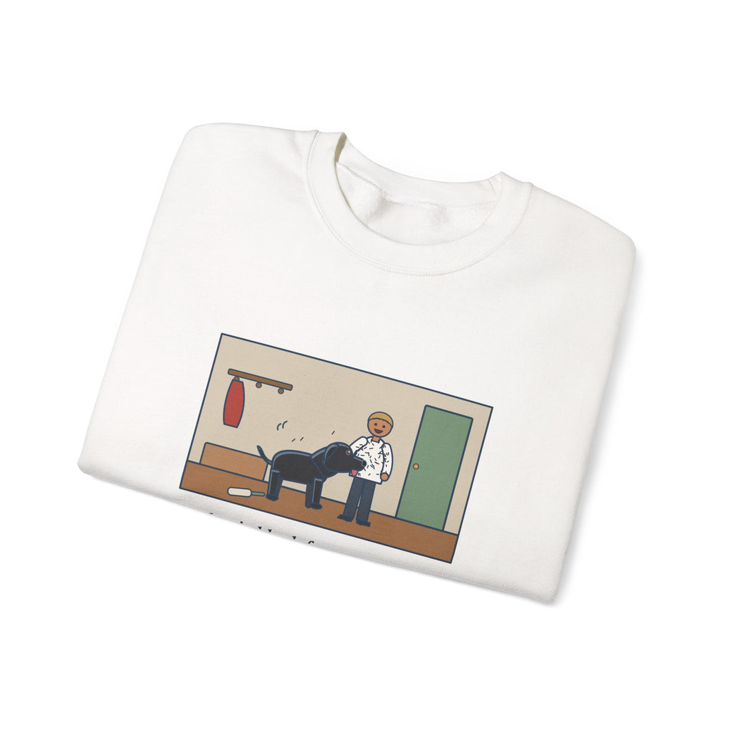 Jet-Black Dog Sweatshirt, Bought One White Sweater, Wore It for Six Minutes, Funny Front Hall Hug Crewneck