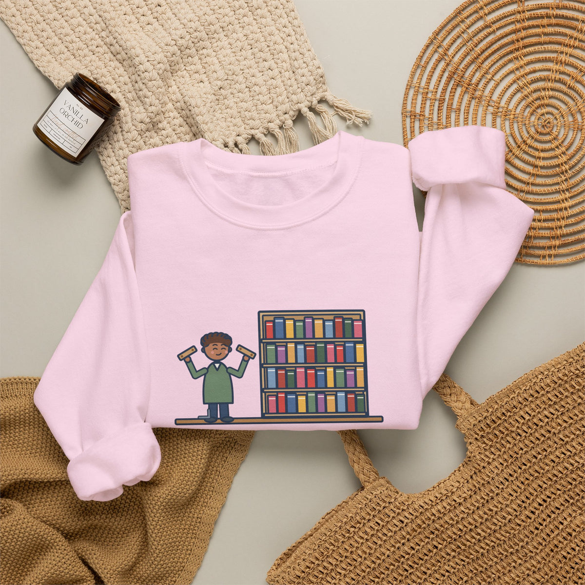 DIY Bookshelf Sweatshirt, Built It, Two Pieces Left Over, Holds Forty Books Anyway, Funny Finished Shelf Crewneck
