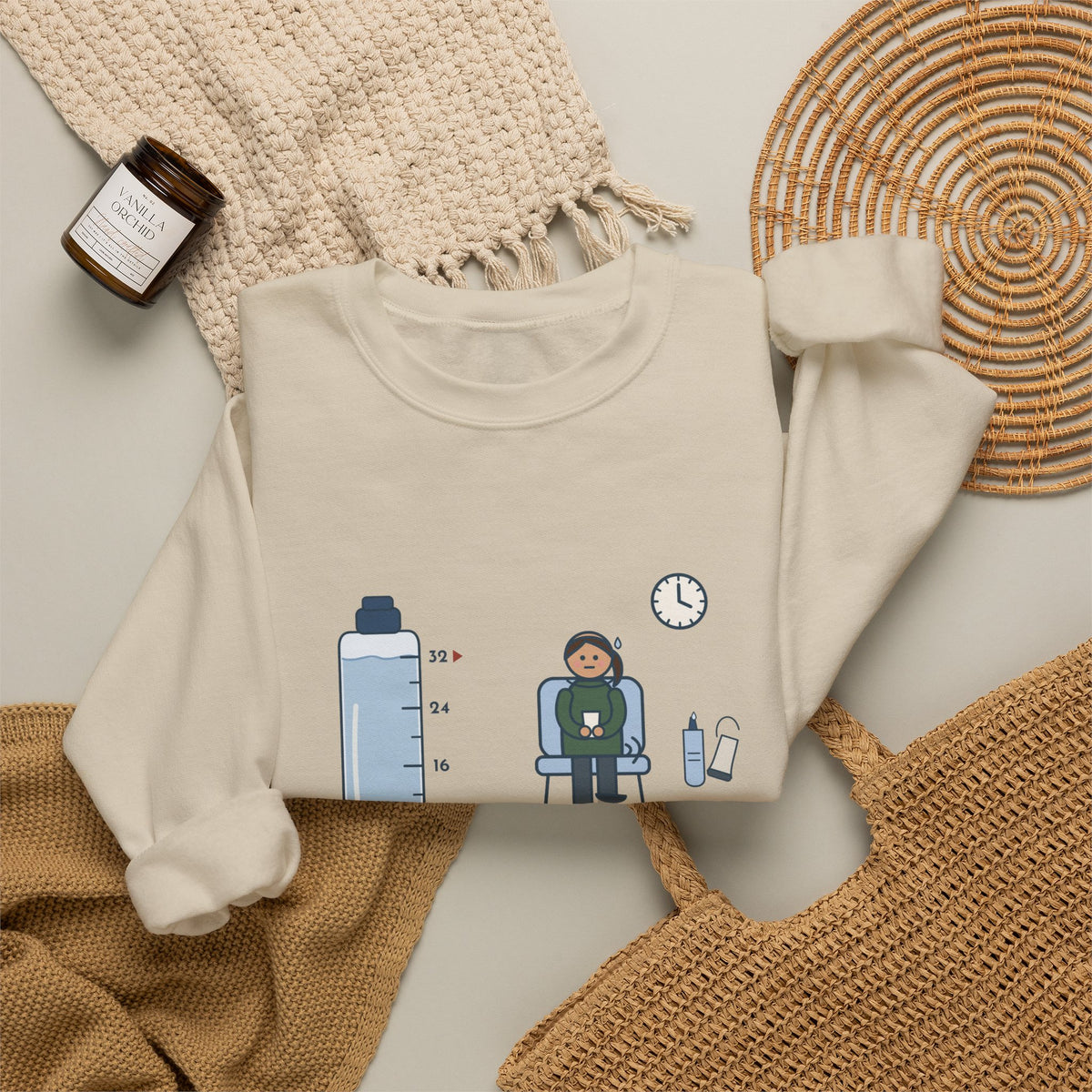 Ultrasound Tech Crewneck Sweatshirt - Drink 32 Ounces. Now Hold It Until I Call You.