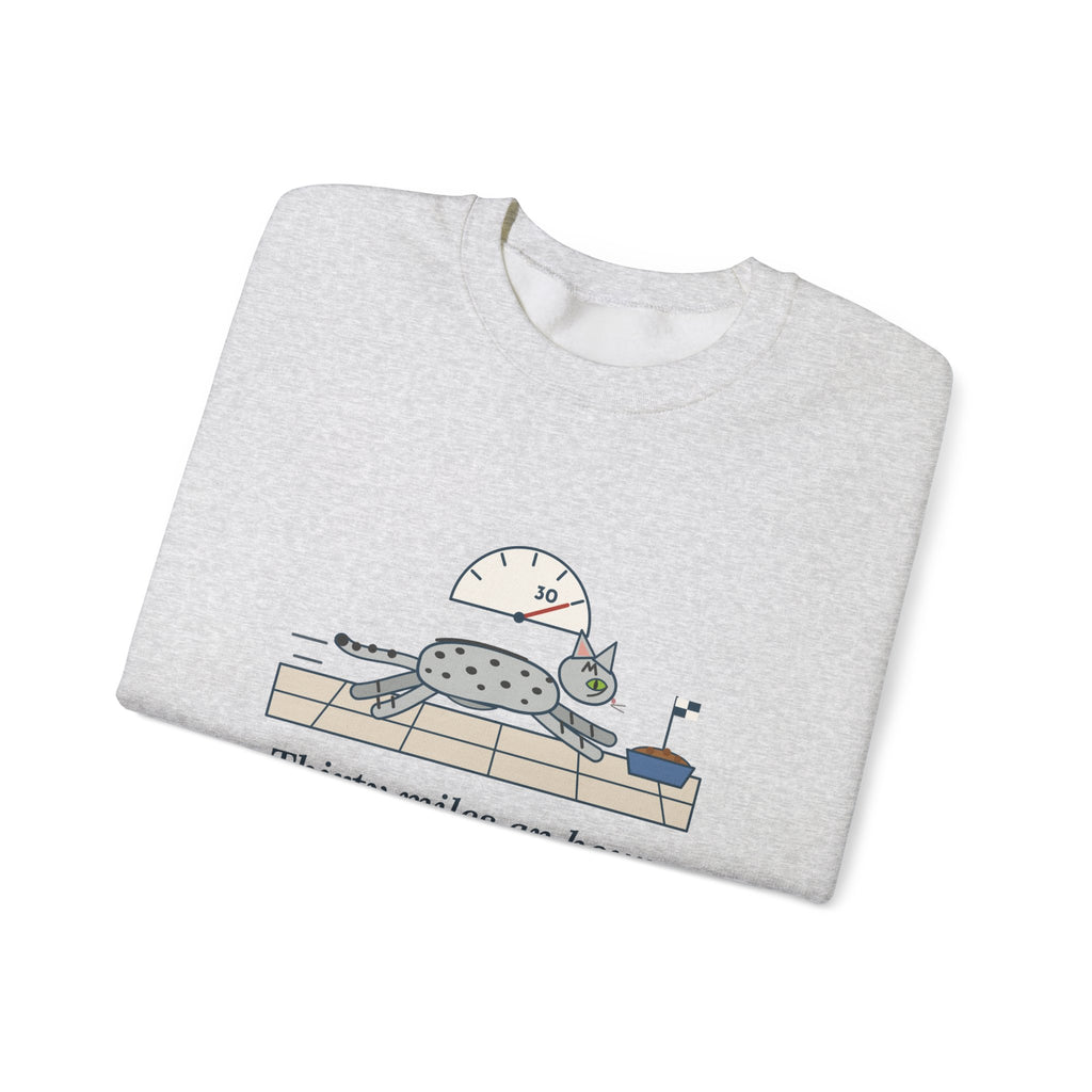 Egyptian Mau Crewneck Sweatshirt - Thirty Miles an Hour to the Food Bowl