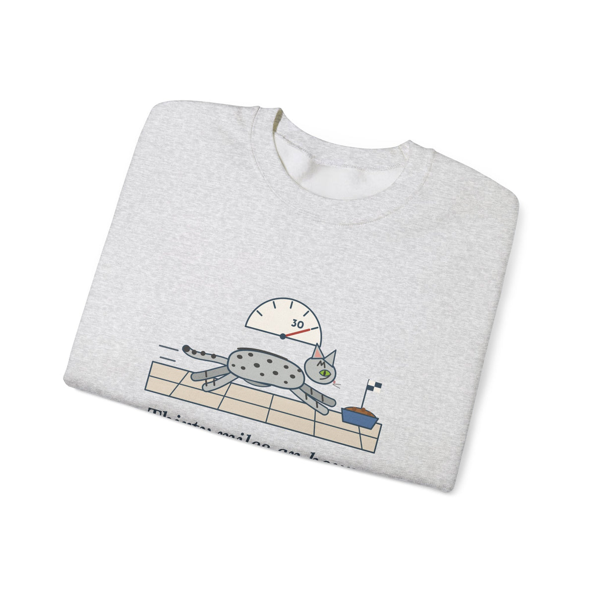 Egyptian Mau Crewneck Sweatshirt - Thirty Miles an Hour to the Food Bowl