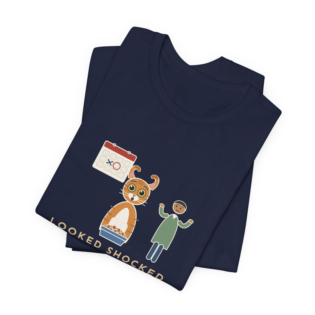 American Curl Cat T-Shirt - Looked Shocked at Breakfast, Same Breakfast as Yesterday Funny Cat Tee