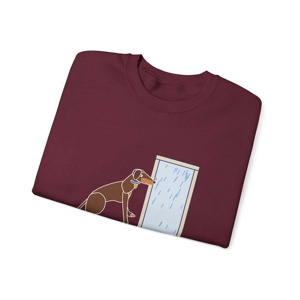 Doberman Crewneck Sweatshirt - Guard Dog. Won't Go Out in the Rain. Dobie Gift