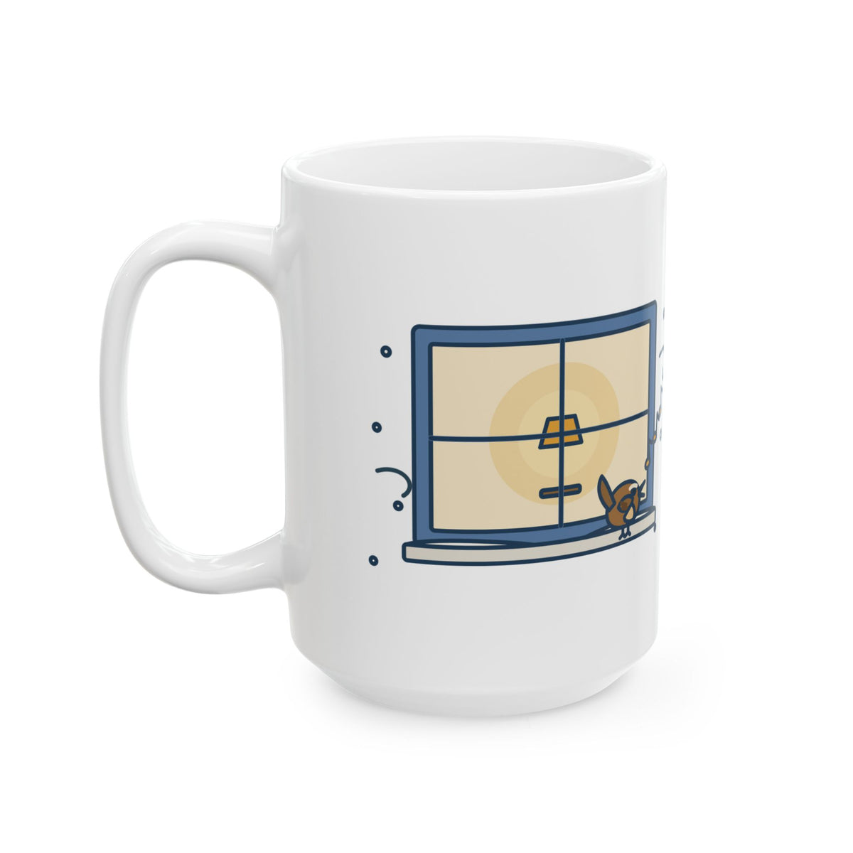 “Hope” Is the Thing With Feathers 15oz Mug, Large Literary Coffee Mug, Dickinson Quote with Winter Wren