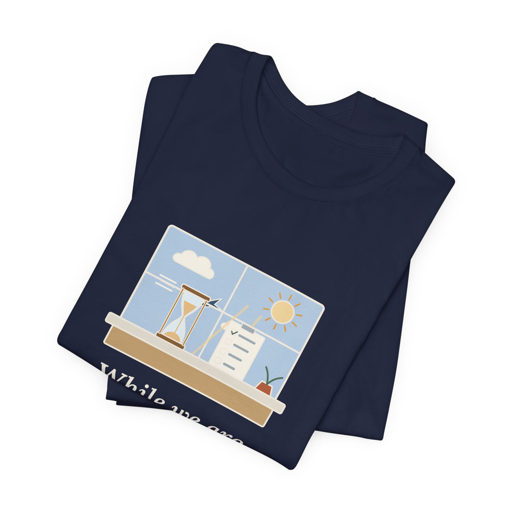 Seneca Quote T-Shirt, While We Are Postponing, Life Speeds By, Stoic Swift Past the Window Tee