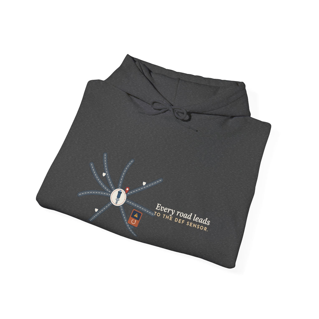 Diesel Mechanic Hoodie - Every Road Leads to the DEF Sensor Diesel Tech Sweatshirt