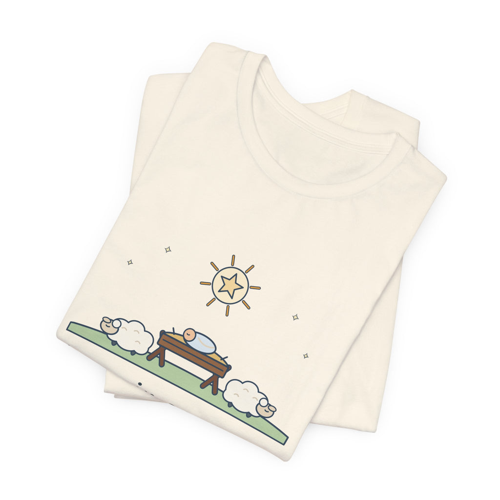 Anonymous Quote T-Shirt, Away in a Manger, Christmas Manger and Lambs Tee