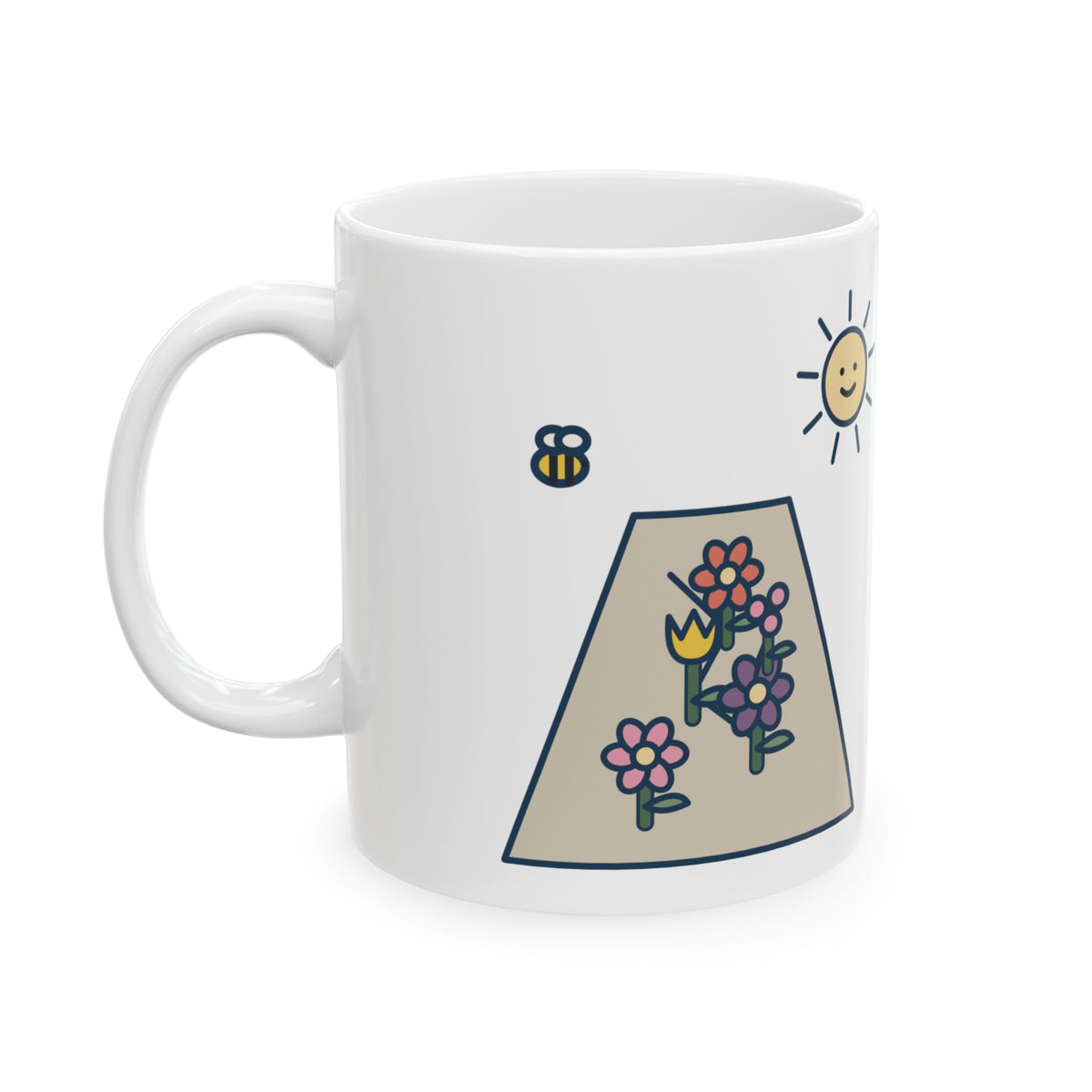 Emerson Quote Mug, Earth Laughs in Flowers, Garden Wildflower Path Coffee Mug 11oz