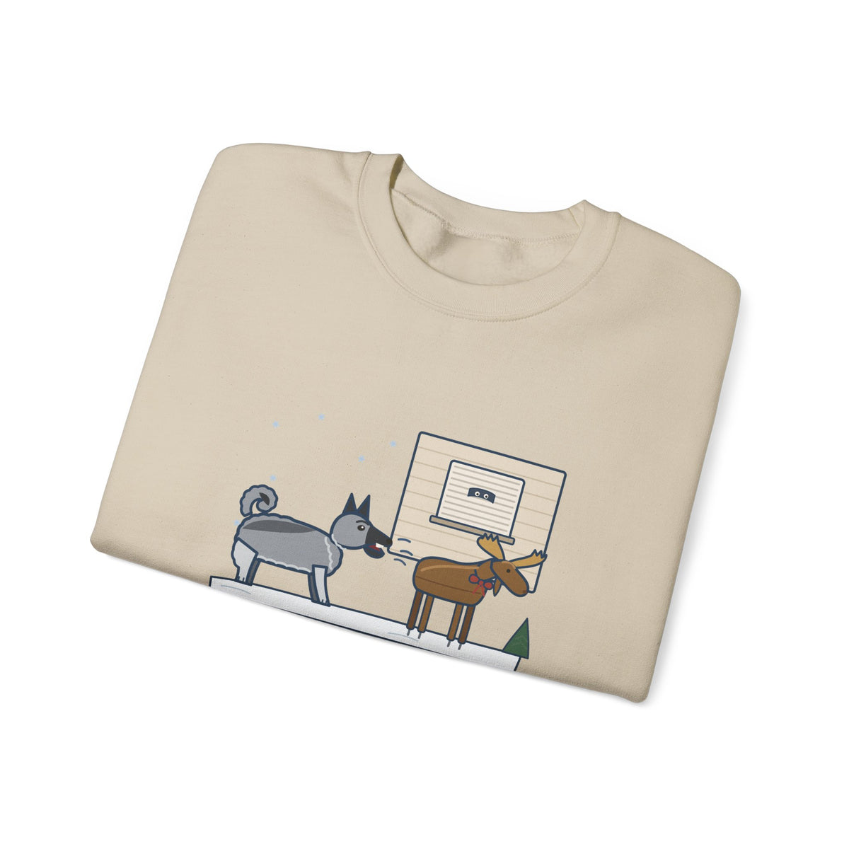 Norwegian Elkhound Crewneck Sweatshirt - Barked at the Plastic Lawn Moose for an Hour
