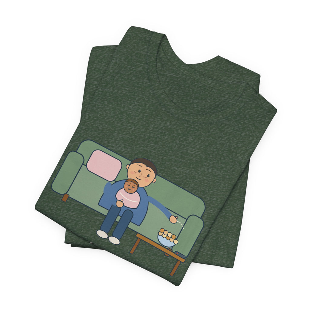 New Parent T-Shirt - Pinned Under a Contact Nap. Send Snacks. Funny Newborn Tee