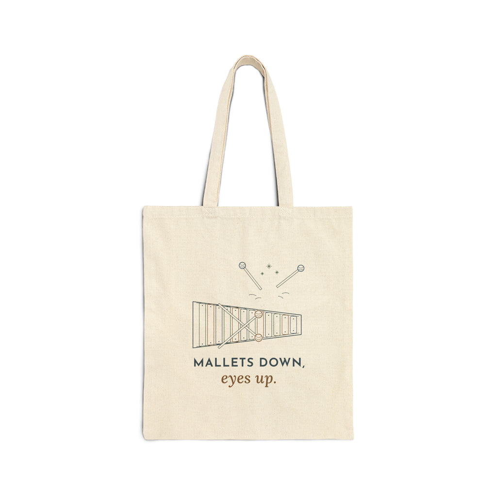 Elementary Music Teacher Tote Bag - Mallets Down, Eyes Up. Music Room Gift Tote