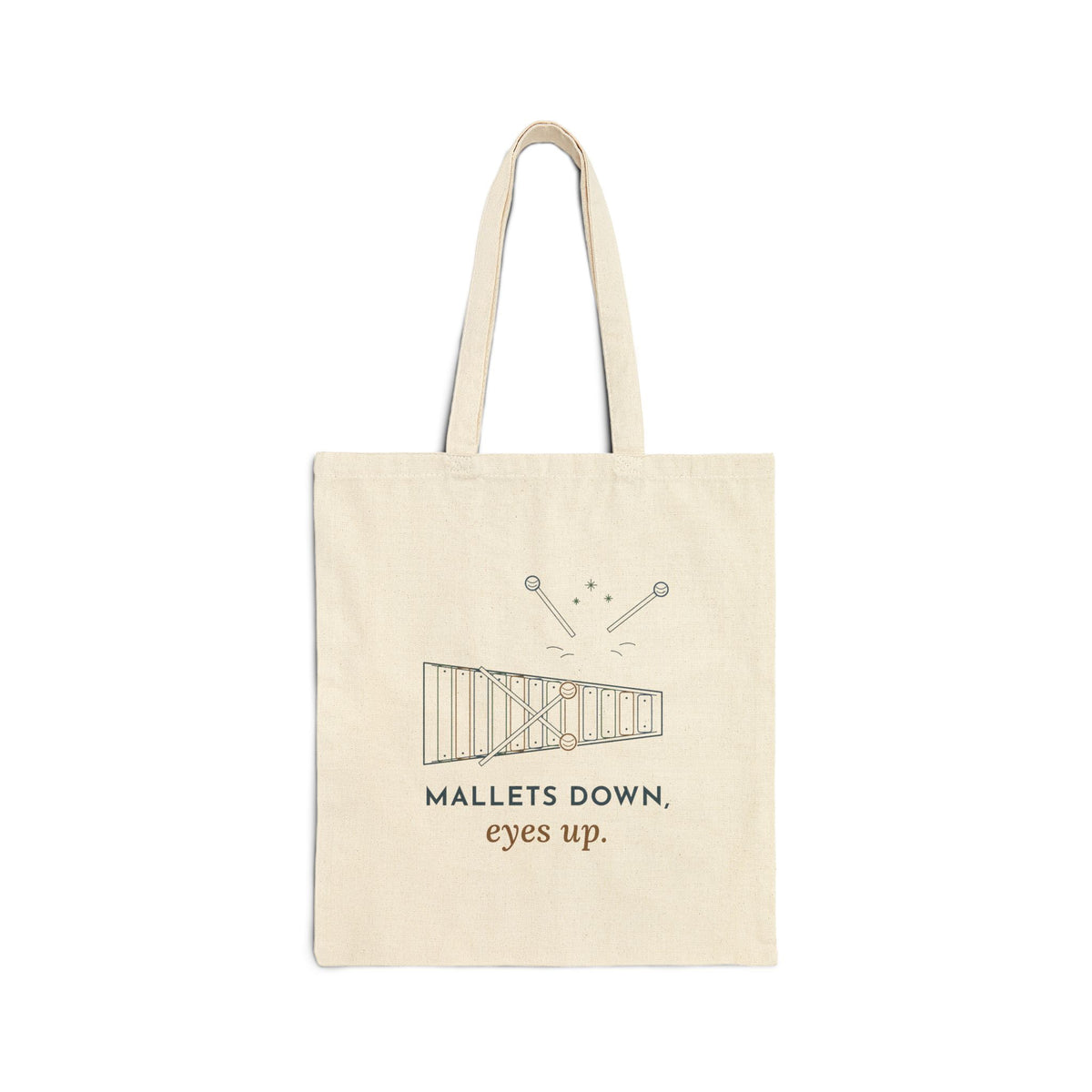 Elementary Music Teacher Tote Bag - Mallets Down, Eyes Up. Music Room Gift Tote