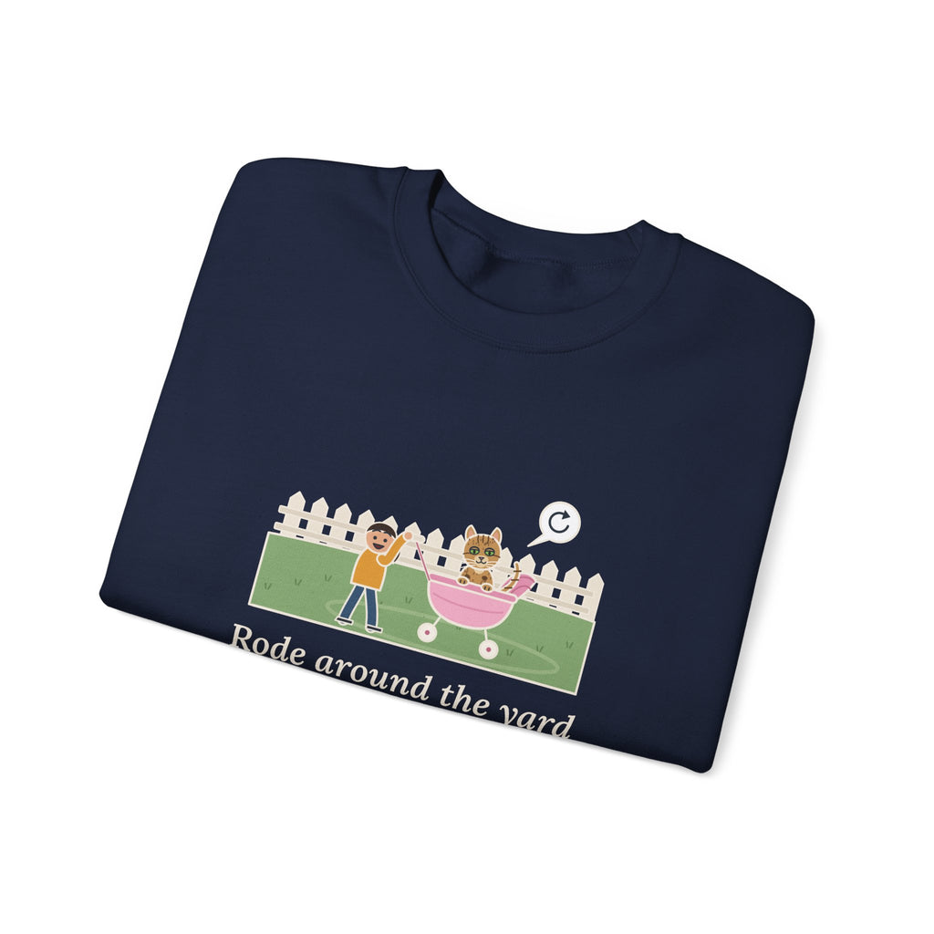 Australian Mist Cat Crewneck Sweatshirt - Rode Around the Yard in the Doll Stroller