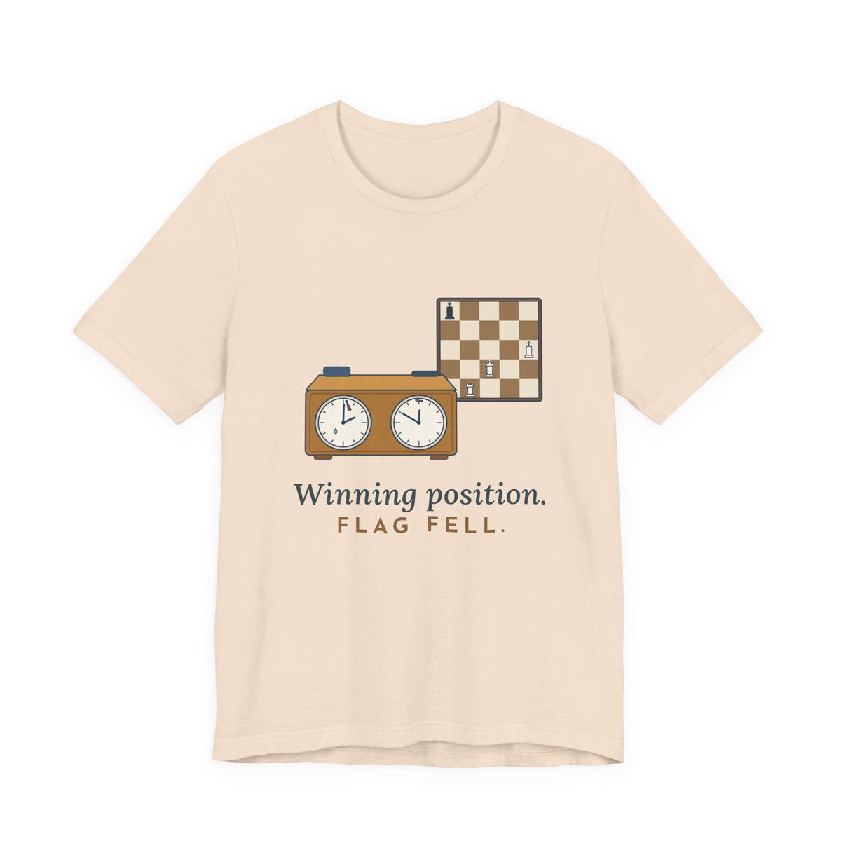 Chess T-Shirt - Winning Position. Flag Fell. Funny Blitz Chess Clock Tee
