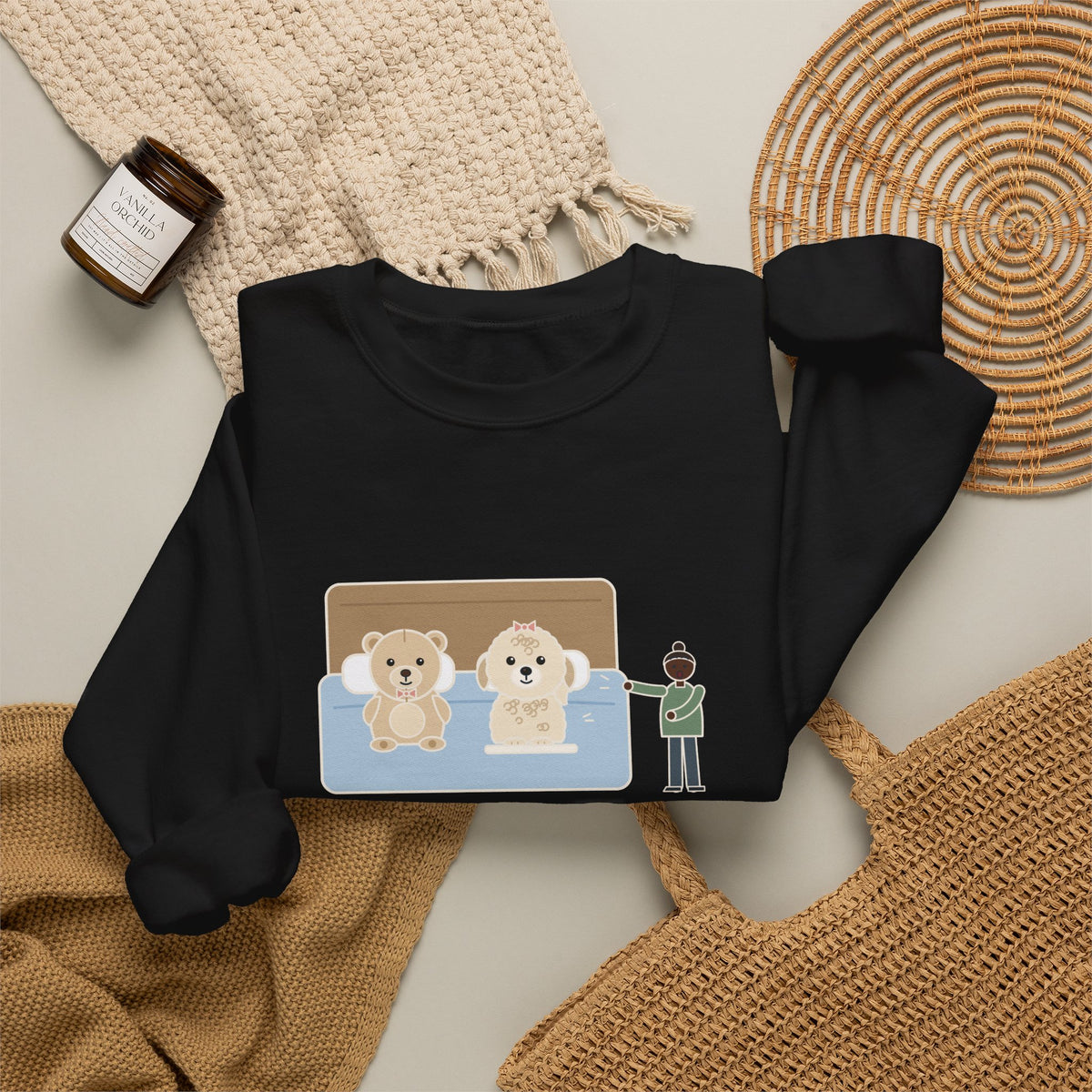 Shichon Sweatshirt, After a Bath Looks Exactly Like the Stuffed Bear She Sleeps Next To, Funny Bath Day Twin Crewneck