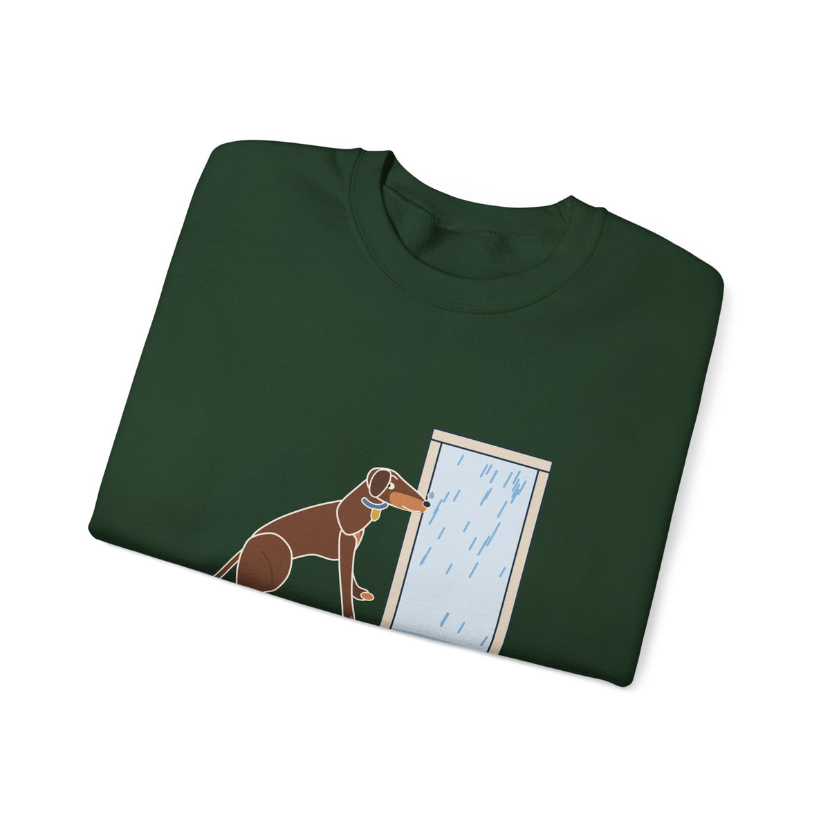 Doberman Crewneck Sweatshirt - Guard Dog. Won't Go Out in the Rain. Dobie Gift