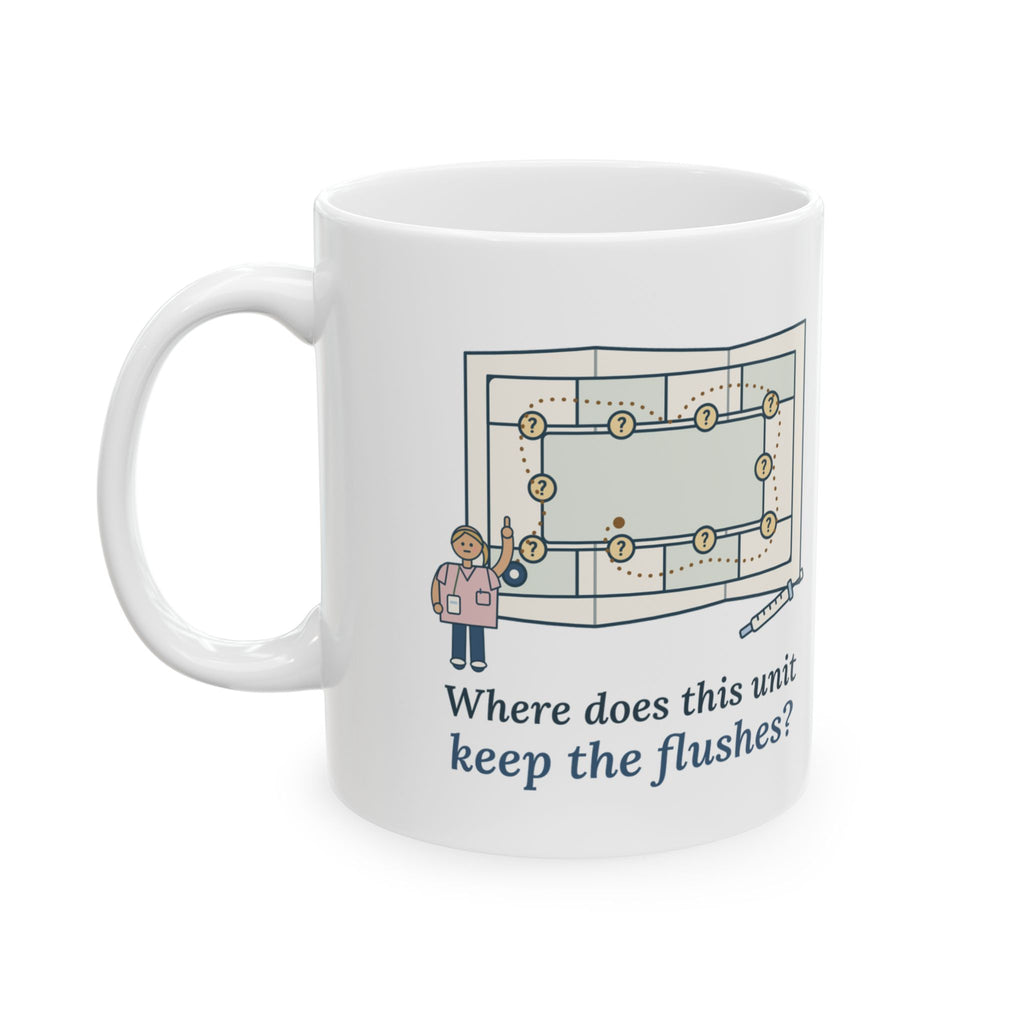 Float Nurse Coffee Mug - Where Does This Unit Keep the Flushes? Nurse Gift